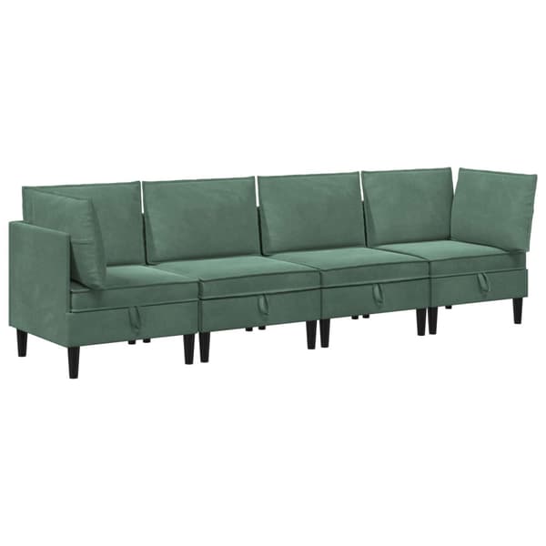 Möbelset för vardagsrummet med kudde 4 pcs Havgrön Sammet