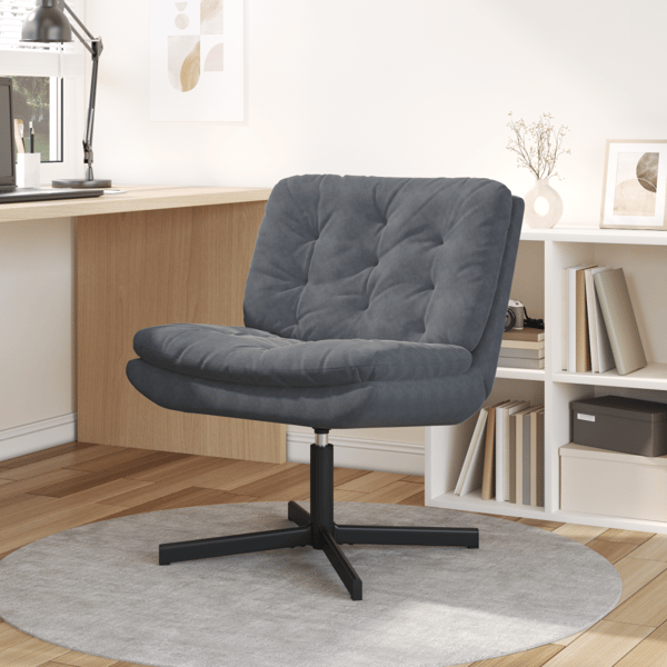 Svängbar Avkopplingsstol Mörkgrå 63 x 75 x 76 cm Sammet