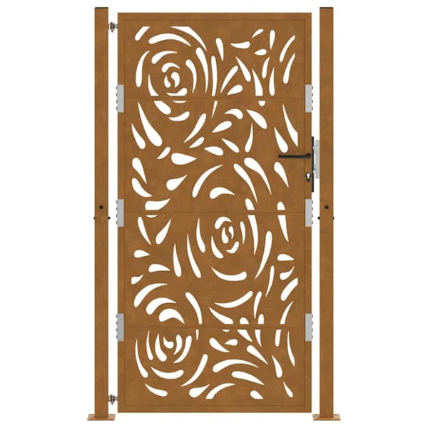 Trädgårdsgrind 100x175 cm väderbeständig stålflammdesign