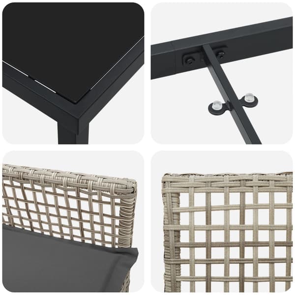 Trädgårdsmöbelset med kudde 5 pcs Ljusgrå konstrotting