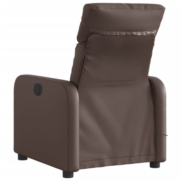 Elektrisk massagefåtölj brun konstläder