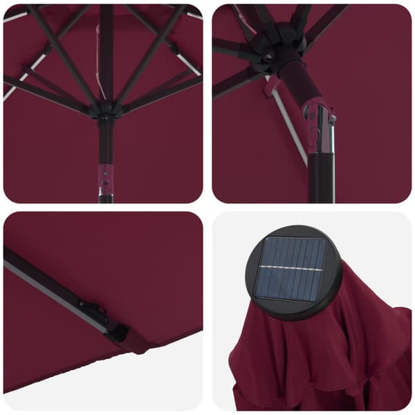 Trädgårdsparasol med LED Lampor 230 x 230 cm Polyester