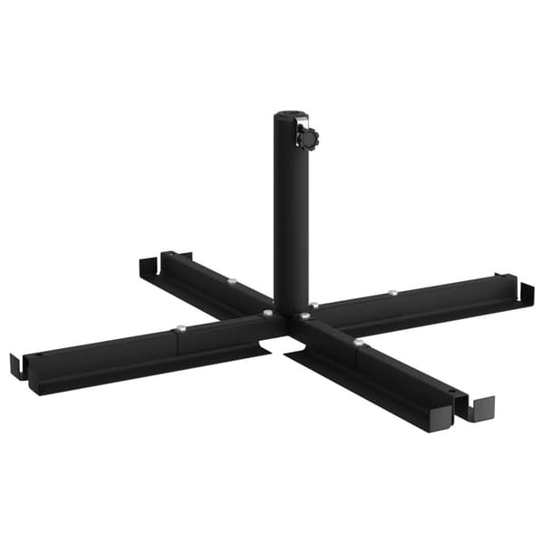 Parasolbas för 25–50 mm pole Svart Pulverlackerat stål