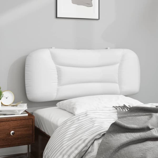 Headboard Cushion "Hvar" White 100 cm Faux Leather