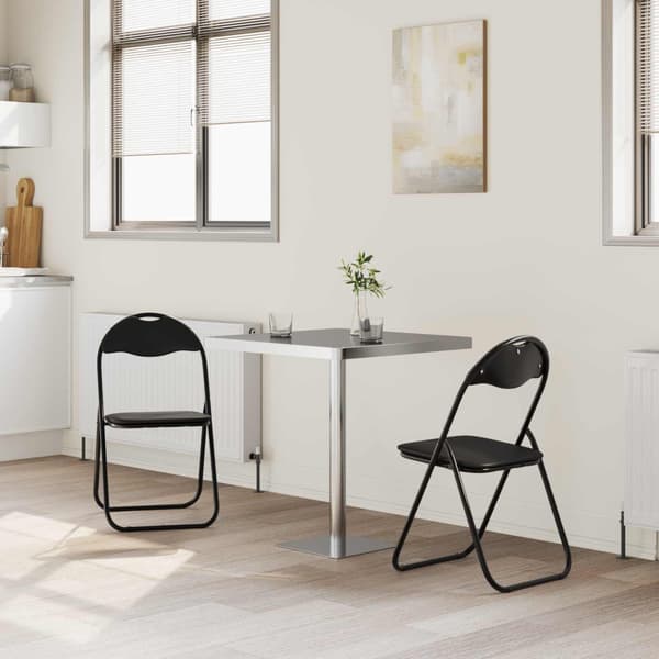 Fällstol 2 pcs Svart 48 x 43,5 x 81 cm Konstläder