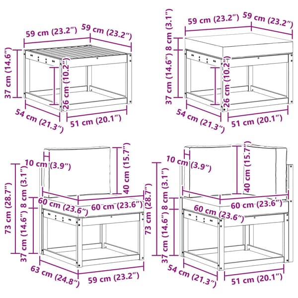 Utomhussoffset med kudde 8 pcs Naturlig och Grädde