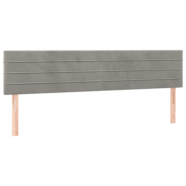 Ramsäng med madrass ljusgrå 200x200 cm sammet