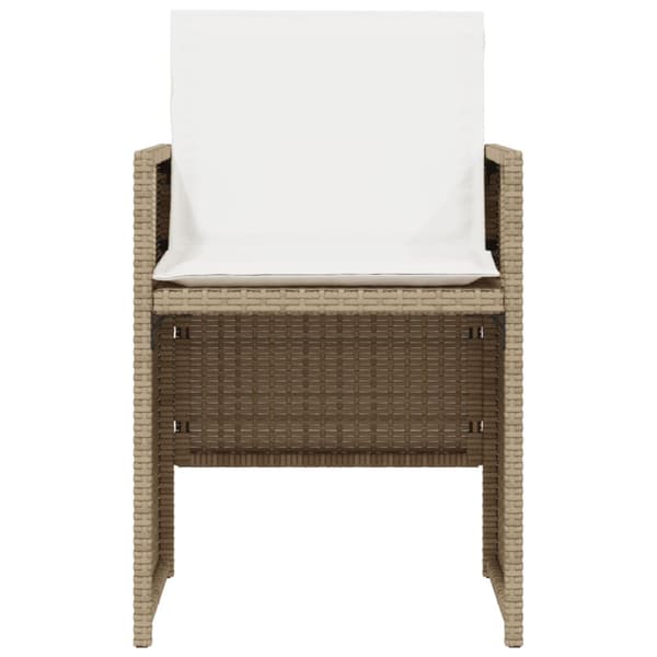 Bistrogrupp med dynor 3 delar beige konstrotting