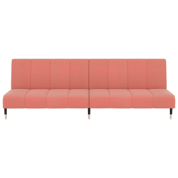 Bäddsoffa 2-sits rosa sammet