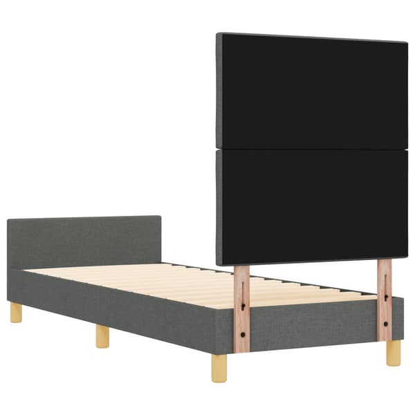 Sängram med huvudgavel Mörkgrå 80 x 200 cm tyg