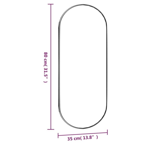 Väggspegel 35x80 cm glas oval