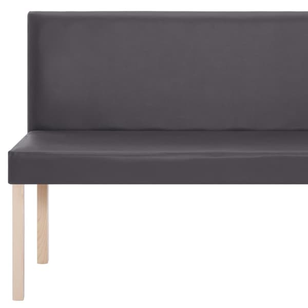 Bänk 139,5 cm konstläder grå