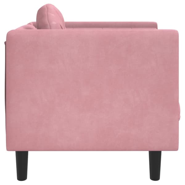 Fåtölj med dyna rosa sammet