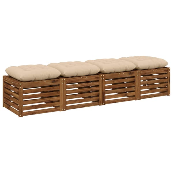 Sittkuddar VIANEN 4 st 100% Polyester Gräddvit 40 x 40 x 12 cm