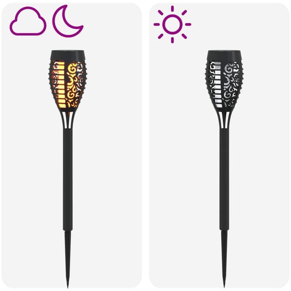 Utomhus solcellslampor med markspik 6 pcs Varmvit 47,5 cm ABS