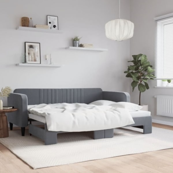 Dagbädd utdragbar mörkgrå 80x200 cm sammet