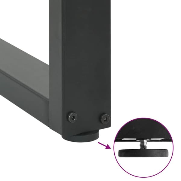 Matbordsben U-formade 3 st antracit 90x(72-73) cm stål