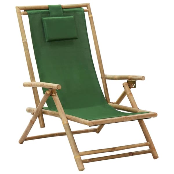 Reclinerstol grön bambu och tyg