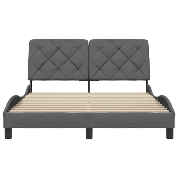 Bed Frame without Mattress Dark Grey 120x200 cm Fabric