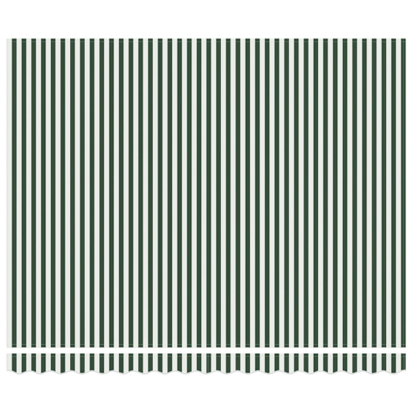 Markis tyg Grön och Vit 400 × 300 cm Polyester