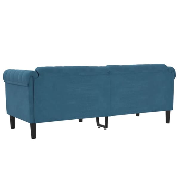 Soffa 3-sits blå sammet