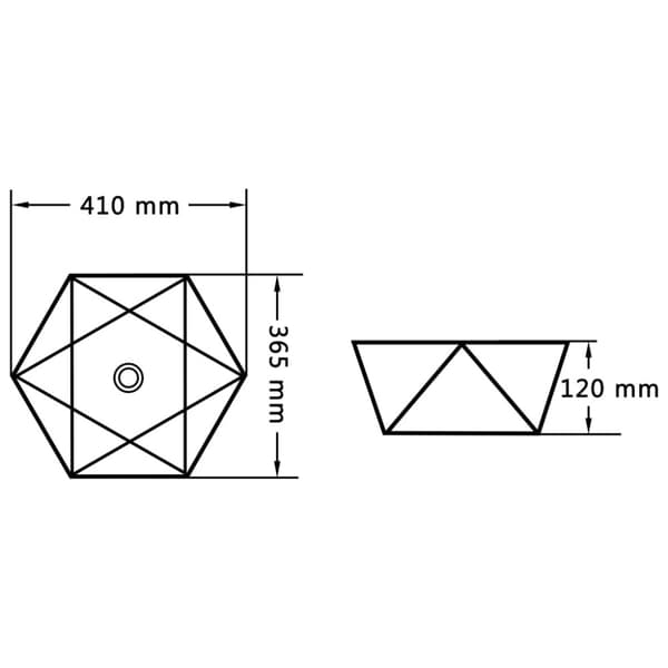Handfat 41x36,5x12 cm keramik vit