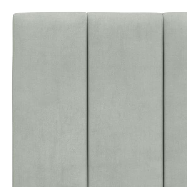Headboard Cushion "Hanko" Light Grey 183 cm Velvet