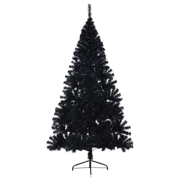 Konstgjord Förbelyst Julgran Svart 180 cm PVC