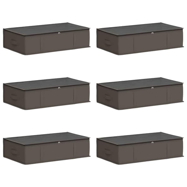 Förvaringslåda med transparent toppfönster 6 pcs Grå