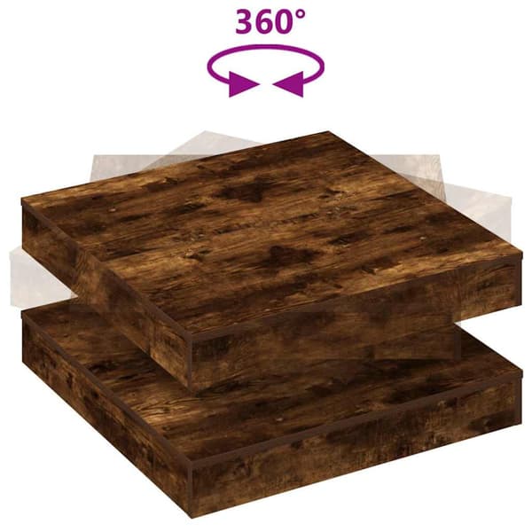 Soffbord 360 grader vridbart rökfärgad ek 70x70x34,5 cm