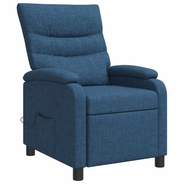 Massagefåtölj Blå Tyg
