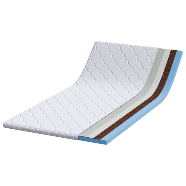 Kokostopper Vit 90 x 190 cm Jacquardtyg