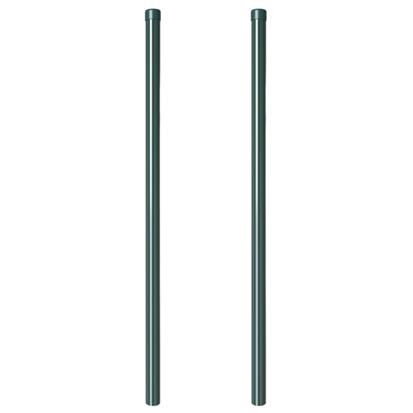 Stängselstolpe 2 pcs Grön 120 cm Pulverlackerad stål