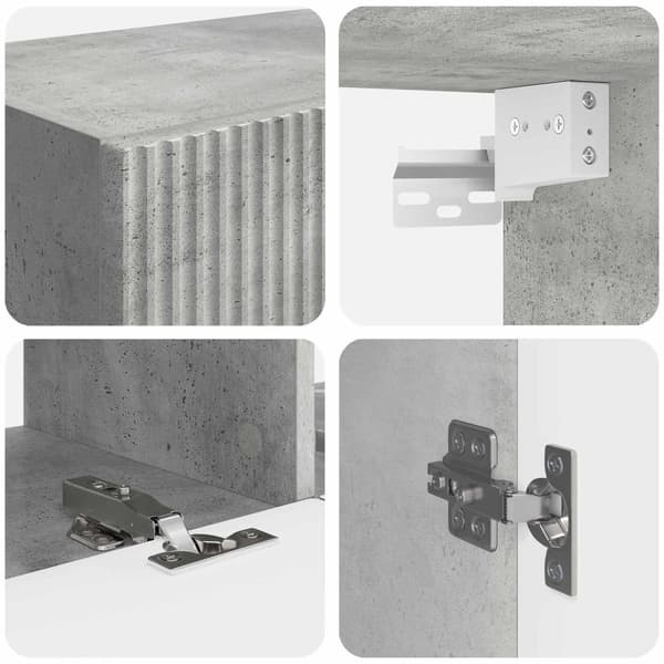 TV väggskåp set Väggmonterad 6 pcs Betonggrå