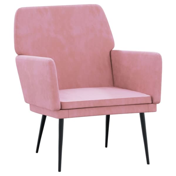 Fåtölj rosa 62x79x79 cm sammet