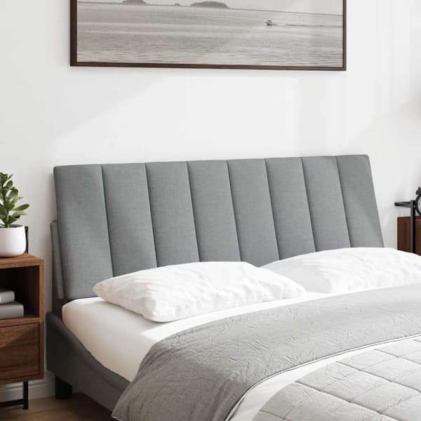Headboard Cushion "Hanko" Light Grey 120 cm Fabric