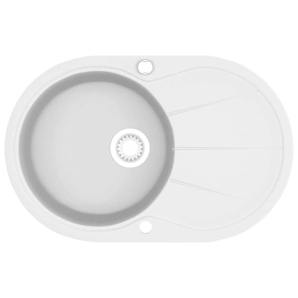 Diskho granit enkel oval vit
