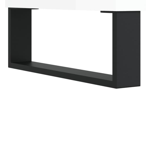 Sängbord vit högglans 40x35x50 cm konstruerat trä