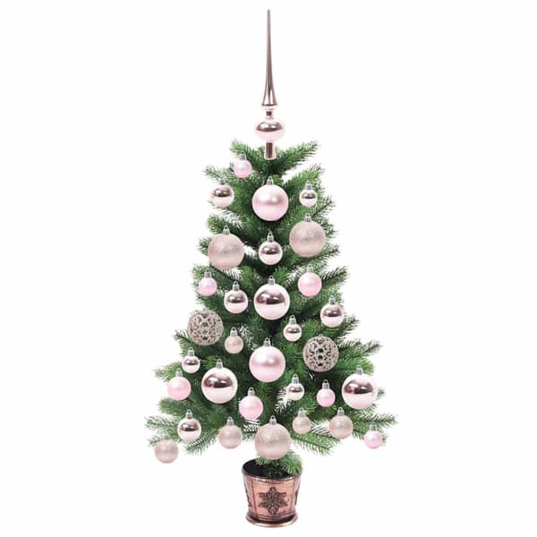 Julgran med 150 LED-lampor med stativ Grön 65 cm PE
