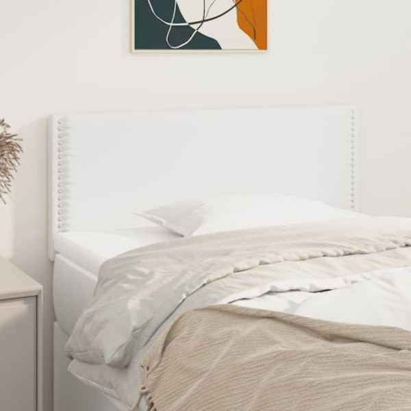 Sänggavel vit 100 x 5 x 78/88 cm konstläder
