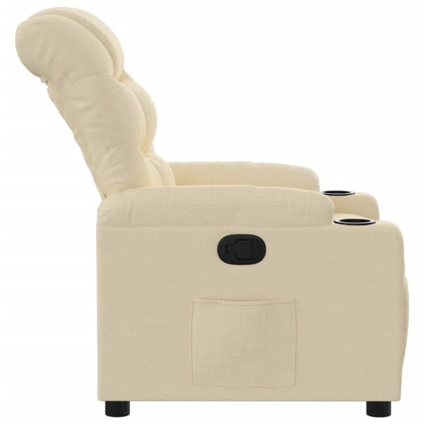 Reclinerfåtölj gräddvit tyg