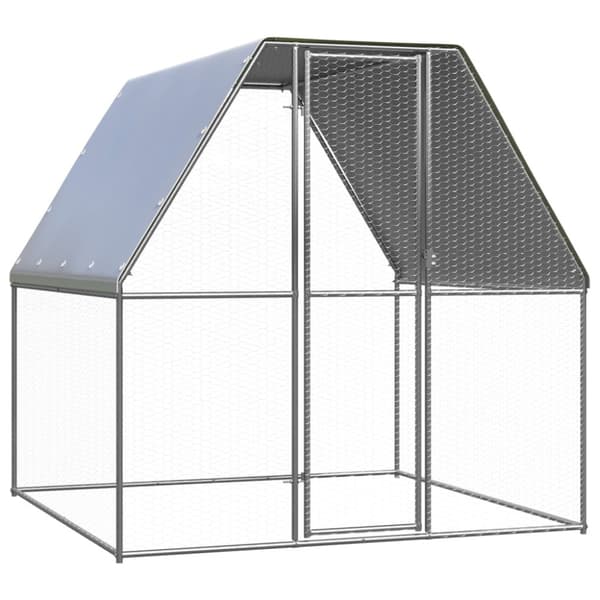 Hönsbur silver och grå 2x2x2 m galvaniserat stål