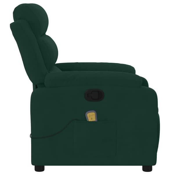 Massagefåtölj mörkgrön sammet