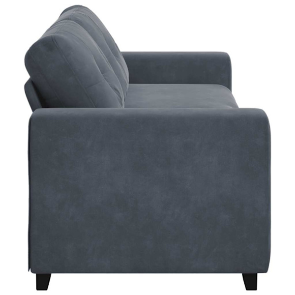 3-sitssoffa mörkgrå 220x78x80 cm sammet