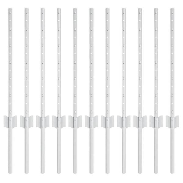 Stängselstolpe 11 pcs Silver 60 cm Stål