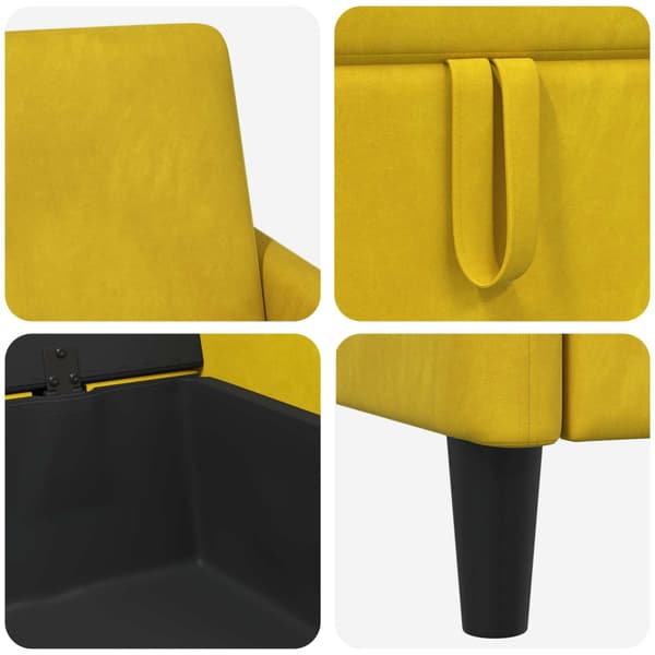Soffa med förvaring Gul 72 x 78 x 87 cm Polyester