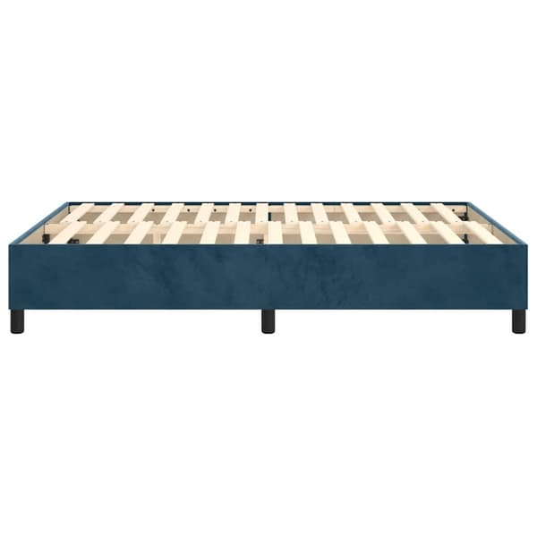 Boxspring-sängram mörkblå 140x190 cm sammet