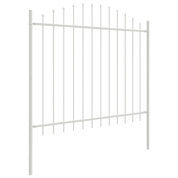 Trädgårdsstängsel 2 pcs Vit 170 x 165 cm Pulverlackerat stål