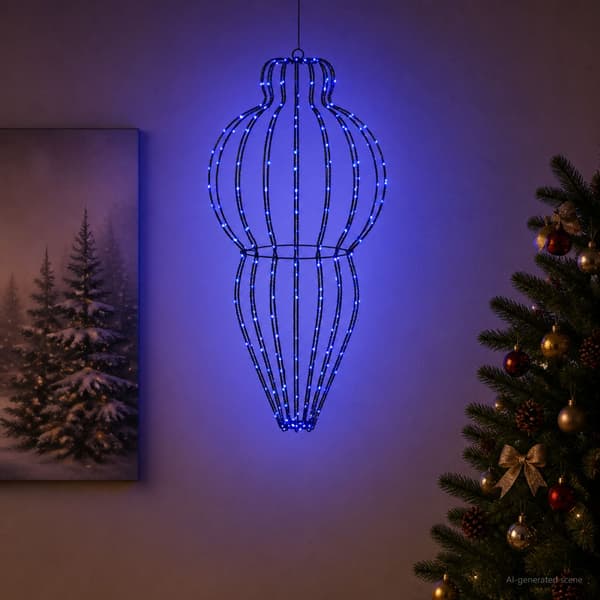 Julspira med belysning 320 LED-lampor Blå Diam. 40 x 75 cm