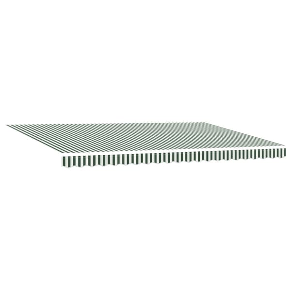 Utfällbar markis Grön och Vit 500 × 300 cm Polyester och metall